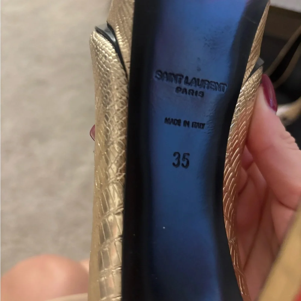 Saint Laurent Metallic Gold Heels - Picture 3 of 3